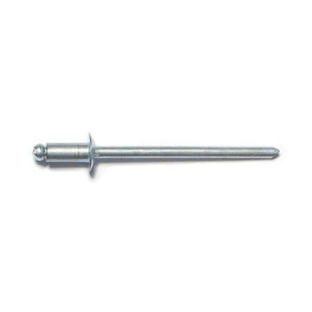 Midwest Fastener Blind Rivet, Dome Head, 1/8 in Dia., 1/8 in L, Steel Body, 100 PK 51083